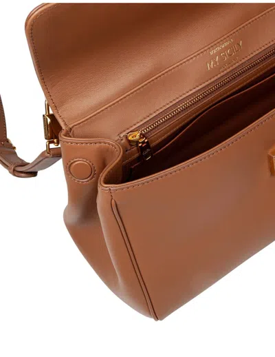 Dolce & Gabbana My Sicily Calfskin Handbag In Brown