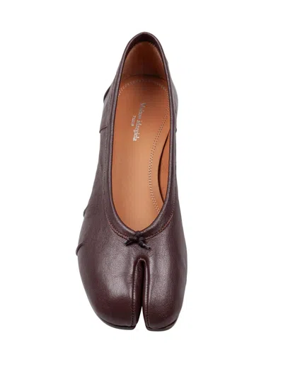 Maison Margiela Ballerina Shoes In Soft Textured Leather In Brown