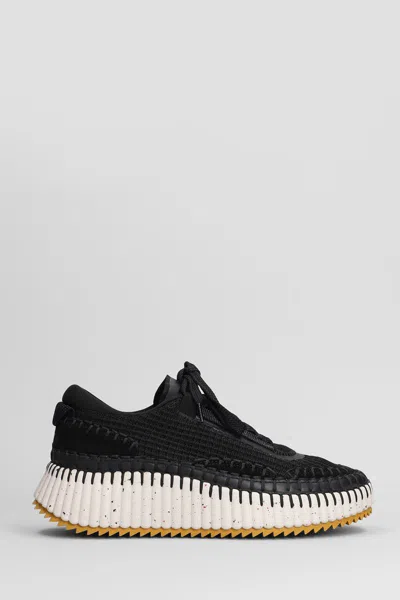 Chloé Nama Lace-up Sneakers In Black