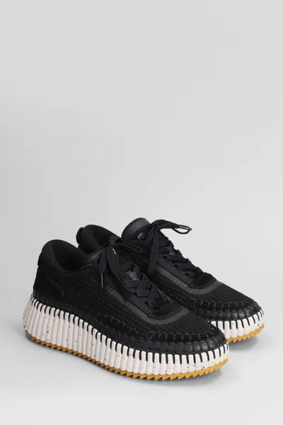 Chloé Nama Lace-up Sneakers In Black