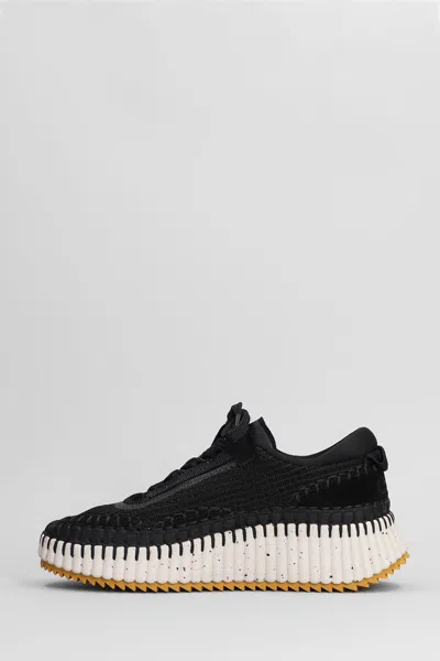 Chloé Nama Lace-up Sneakers In Black