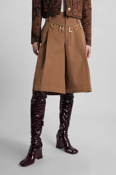 Chloé Shorts In Brown Cotton In Brown