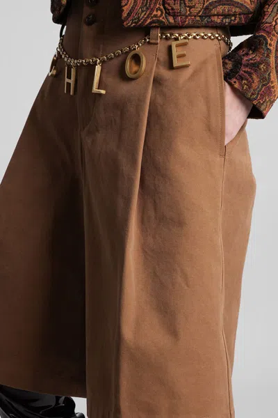 Chloé Shorts In Brown Cotton In Brown