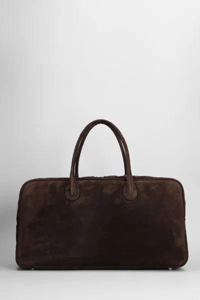 Magda Butrym Brigitte Large Leather-trimmed Suede Tote In Brown