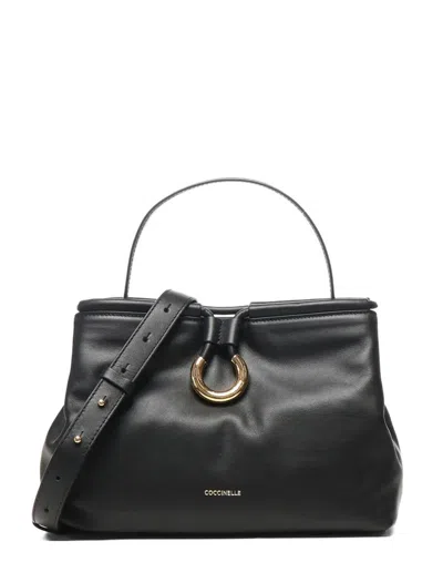 Coccinelle Ring-detail Top-handle Bag In Black