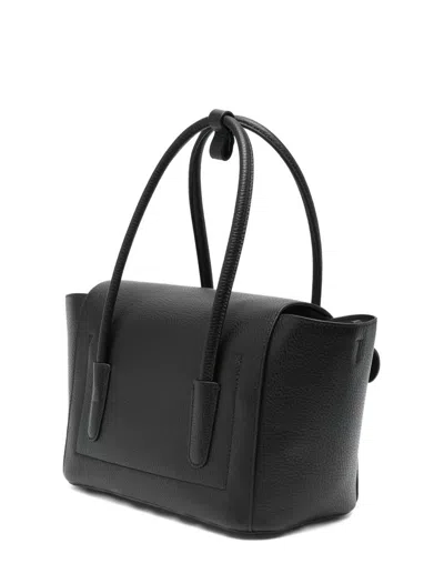 Coccinelle Double Beat Leather Tote Bag In Black
