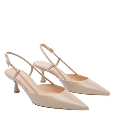 Gianvito Rossi Stiletto Heel Slingback Pumps In Beige
