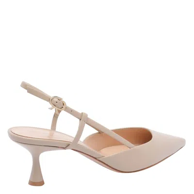 Gianvito Rossi Stiletto Heel Slingback Pumps In Beige