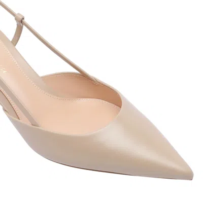 Gianvito Rossi Stiletto Heel Slingback Pumps In Beige