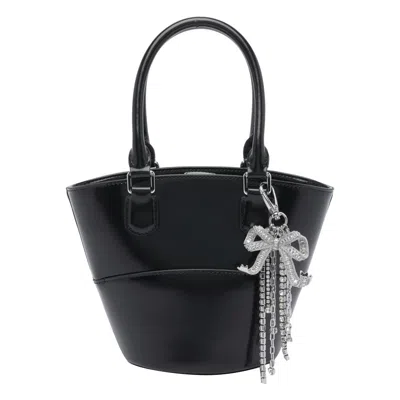 Self-portrait Black Leather Top Handle Bag In Black
