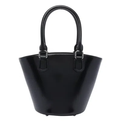 Self-portrait Black Leather Top Handle Bag In Black
