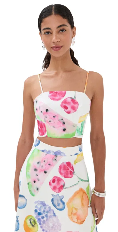 Rosie Assoulin Halfway There Crop Top Rainbow In White