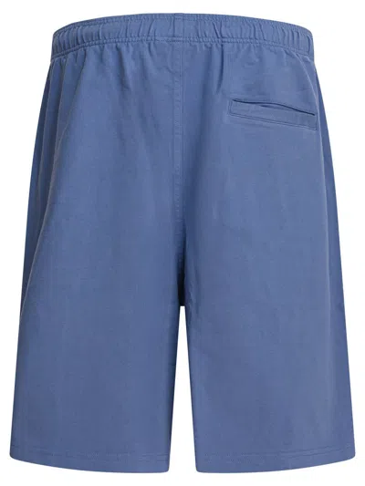 Stussy Cotton Jersey Shorts Blue In Blue
