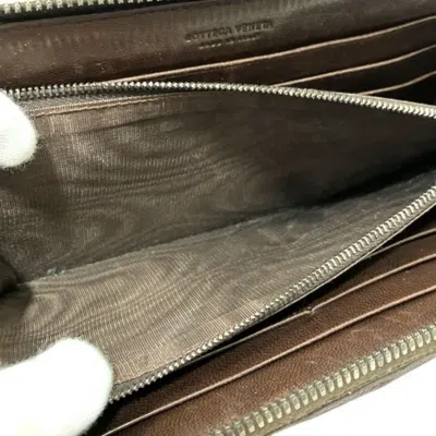 Pre-owned Bottega Veneta Brown Leather Suede Long Wallet (bi-fold) ()