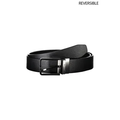 Calvin Klein Black Polyester Men's Belt In Black