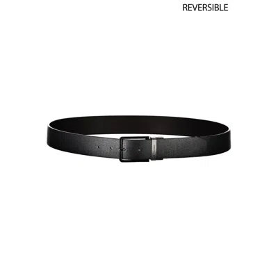Calvin Klein Black Polyester Men's Belt In Black
