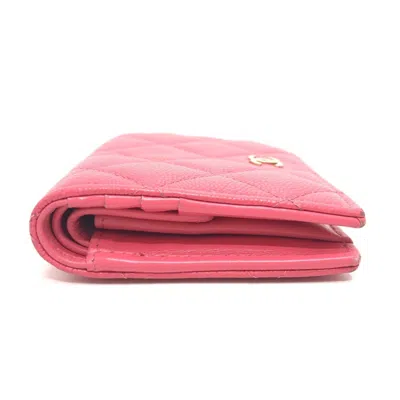 Pre-owned Chanel Pink Grained Calfskin Wallet (bi-fold) ()
