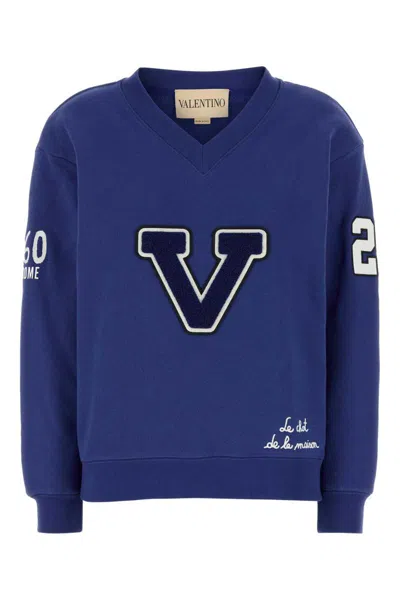 Valentino V And Le Chat De La Maison Sweatshirt In Blue