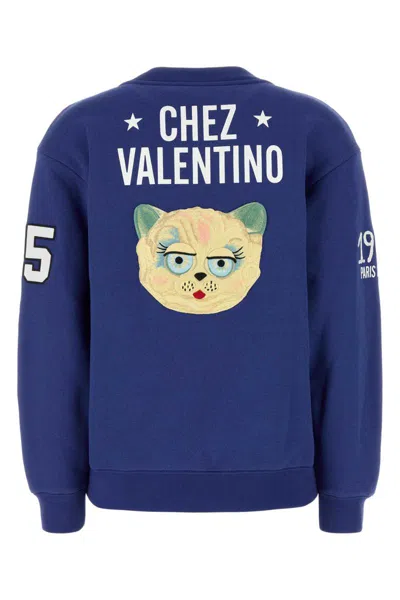 Valentino V And Le Chat De La Maison Sweatshirt In Blue