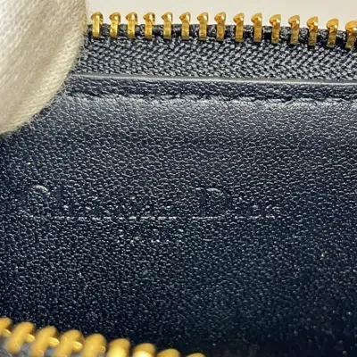 Pre-owned Dior Christian  Black Leather Coin Purse/coin Case ()