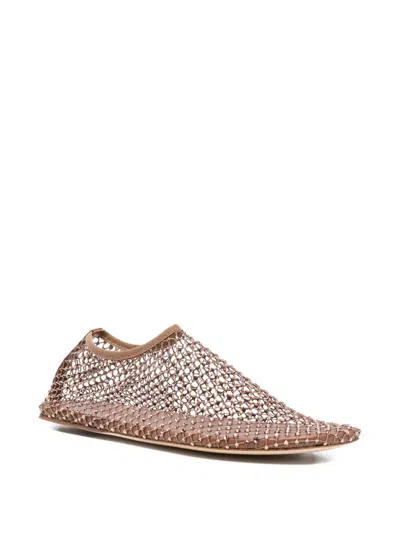 Christopher Esber Minette Crystal-embellished Mesh Ballet Flats In Animal Print