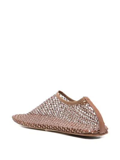 Christopher Esber Minette Crystal-embellished Mesh Ballet Flats In Animal Print