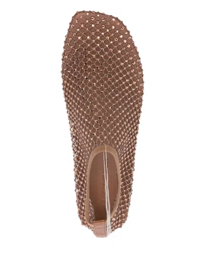 Christopher Esber Minette Crystal-embellished Mesh Ballet Flats In Animal Print