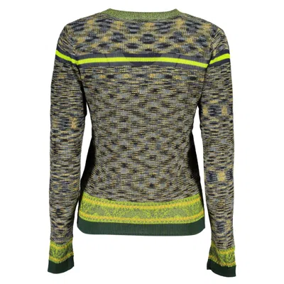 Desigual Green Cotton Sweater In Green
