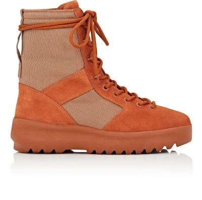 Yeezy Suede & Nylon Military Boots In Beige