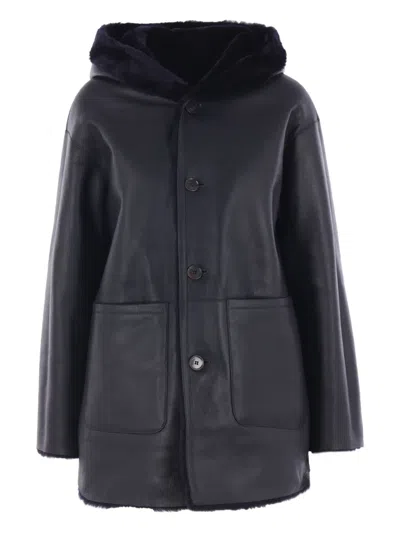 Arma Long Sleeve Coat In Blue