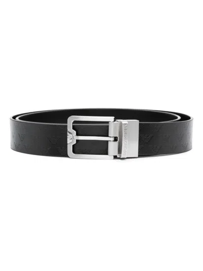 Emporio Armani Exclusive Men's Leather Belt In Black