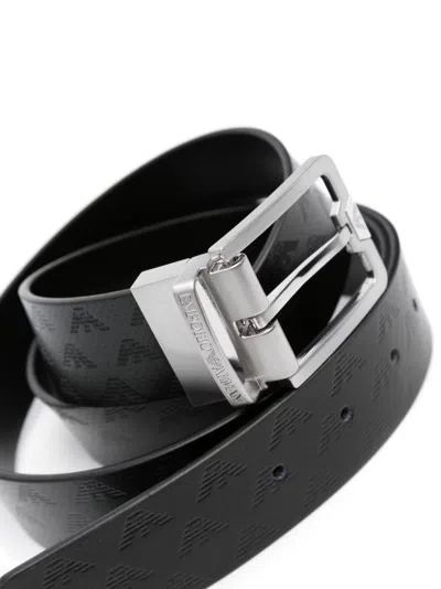 Emporio Armani Exclusive Men's Leather Belt In Black