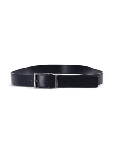 Emporio Armani Exclusive Men's Leather Reversible Belt In Blue