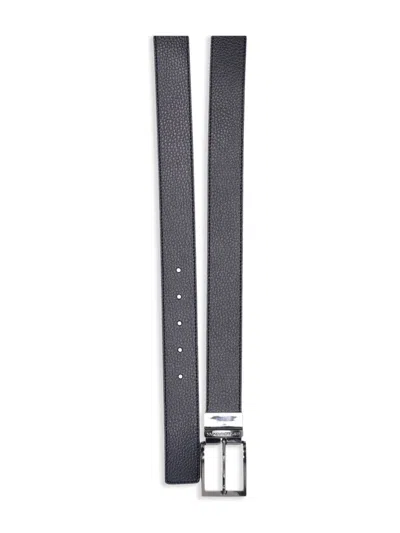 Emporio Armani Exclusive Men's Leather Reversible Belt In Blue