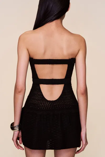 Danielle Guizio Ny Strapless Crochet Dress In Black