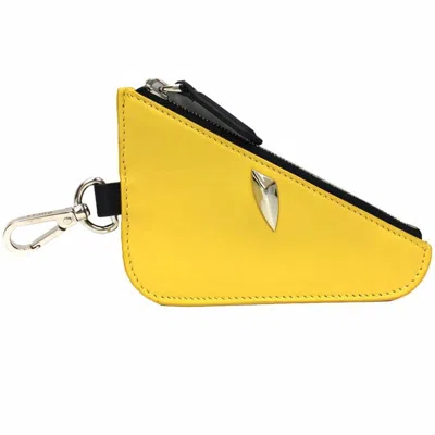 Pre-owned Fendi Yellow Leather Coin Purse/coin Case ()