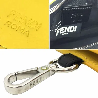 Pre-owned Fendi Yellow Leather Coin Purse/coin Case ()