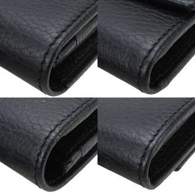 Pre-owned Gucci Black Leather Long Wallet (bi-fold) ()