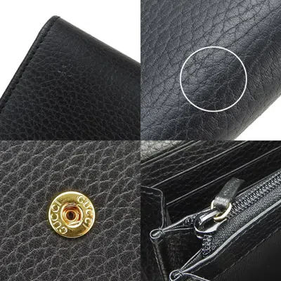 Pre-owned Gucci Black Leather Long Wallet (bi-fold) ()