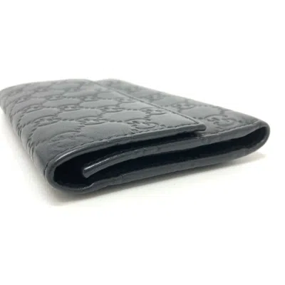 Pre-owned Gucci Black Leather Wallet (tri-fold) ()