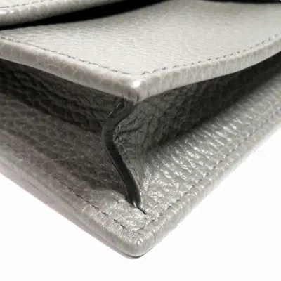 Pre-owned Gucci Gray Leather Chain/shoulder Wallet ()