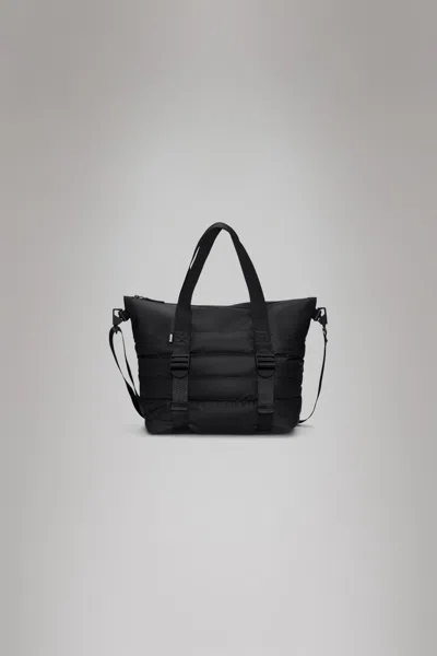 Rains Puffer Mix Tote Bag Mini In Black