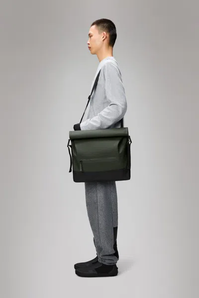 Rains Trail Rolltop Messenger Bag In Green