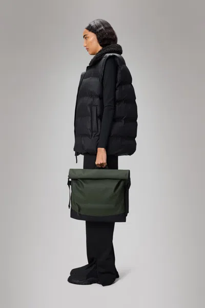 Rains Trail Rolltop Messenger Bag In Green