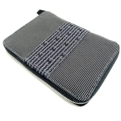 Pre-owned Hermes Gray Polyester Polyamide Wallet (bi-fold) ()