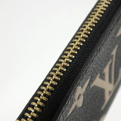 Pre-owned Louis Vuitton Beige Black Leather Coin Purse/coin Case () In Multi