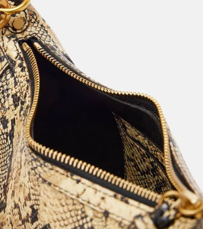 Isabel Marant Oskan Moon Python-effect Leather Shoulder Bag In Beige