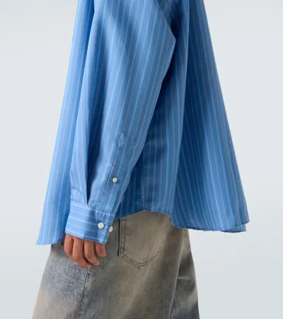 Acne Studios Striped Long Sleeve Button Up Shirt In Blue