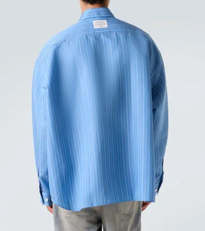 Acne Studios Striped Long Sleeve Button Up Shirt In Blue