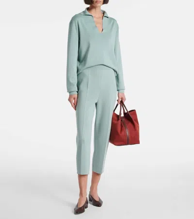 Loro Piana Silk And Cotton Polo Sweater In Gray